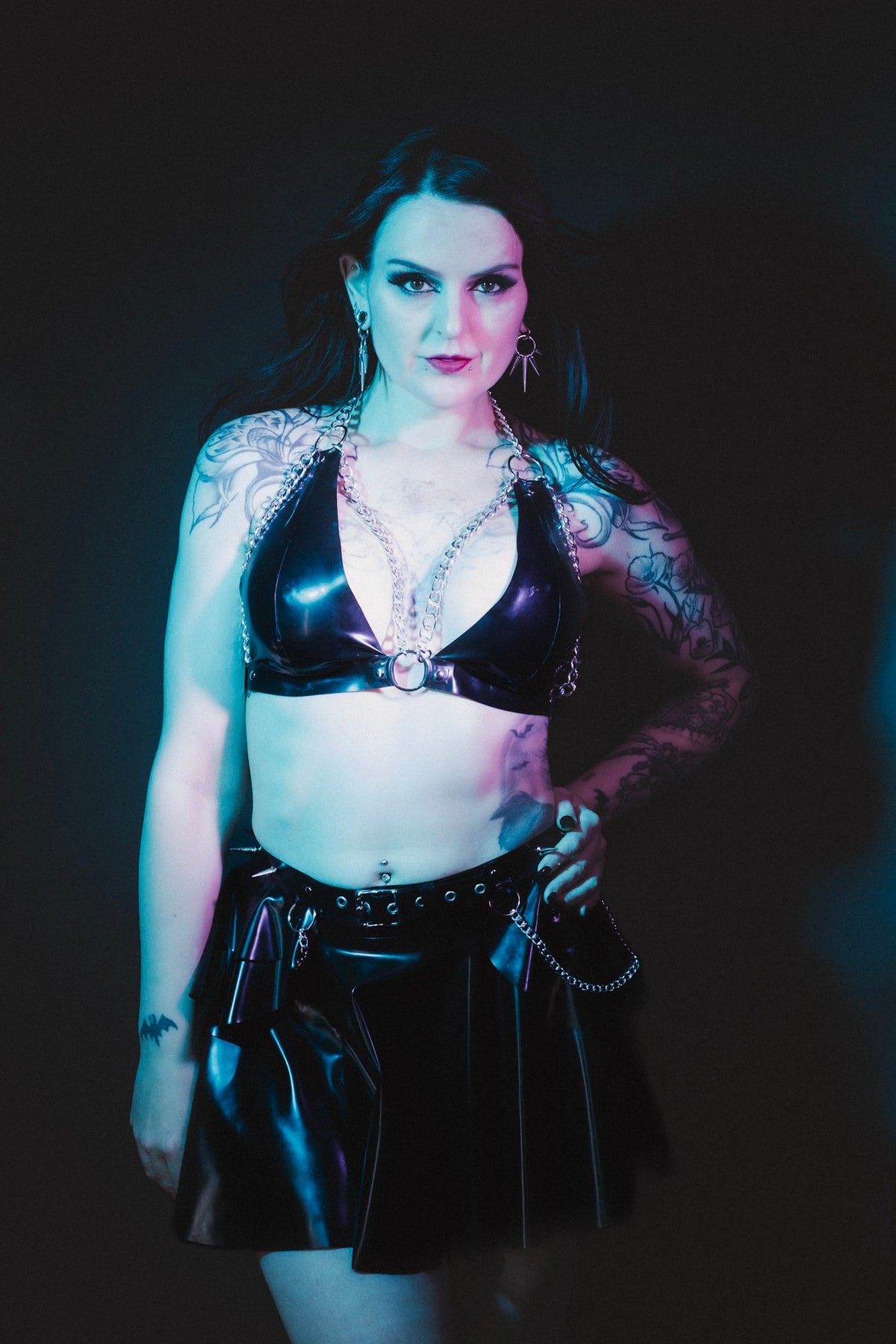 Latex and Chain Bikini-Style Bra