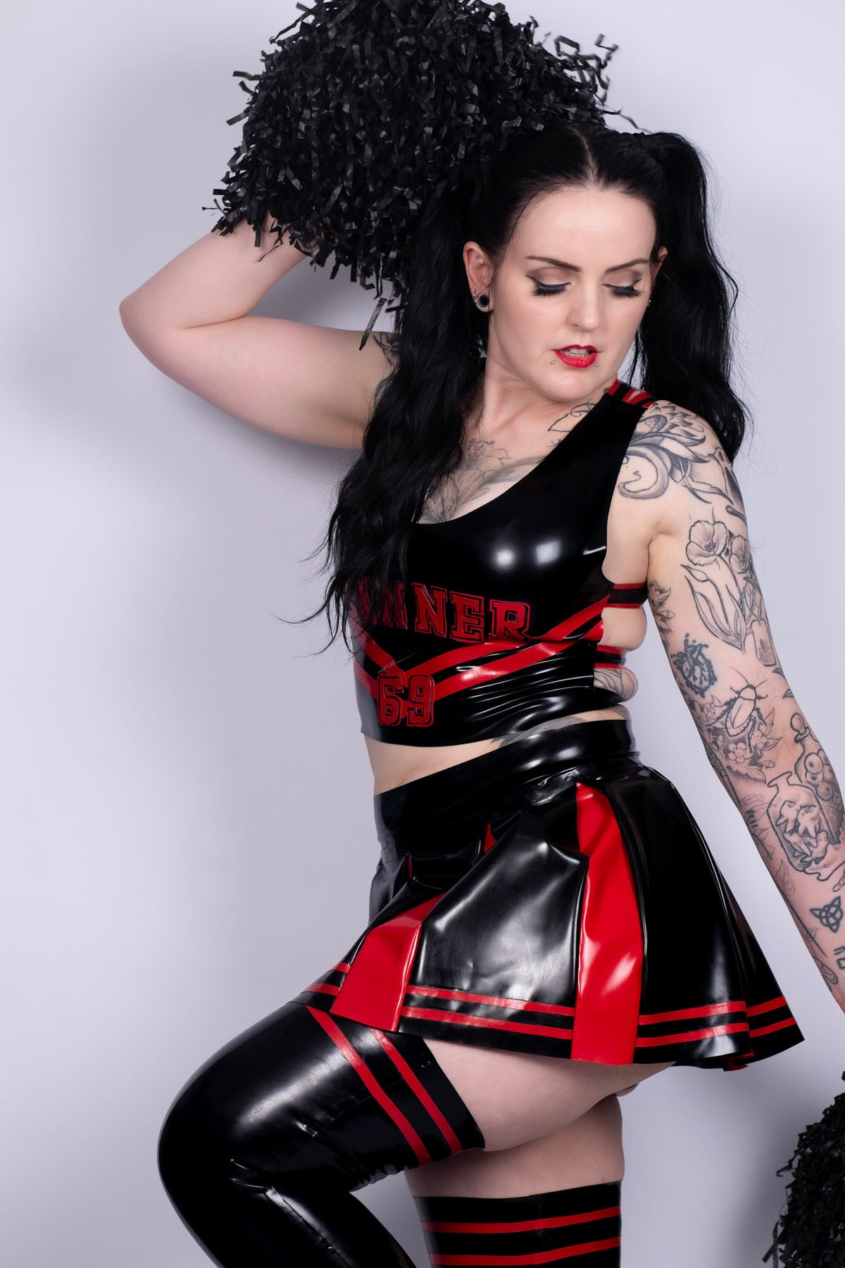Cheerleader style latex Skirt