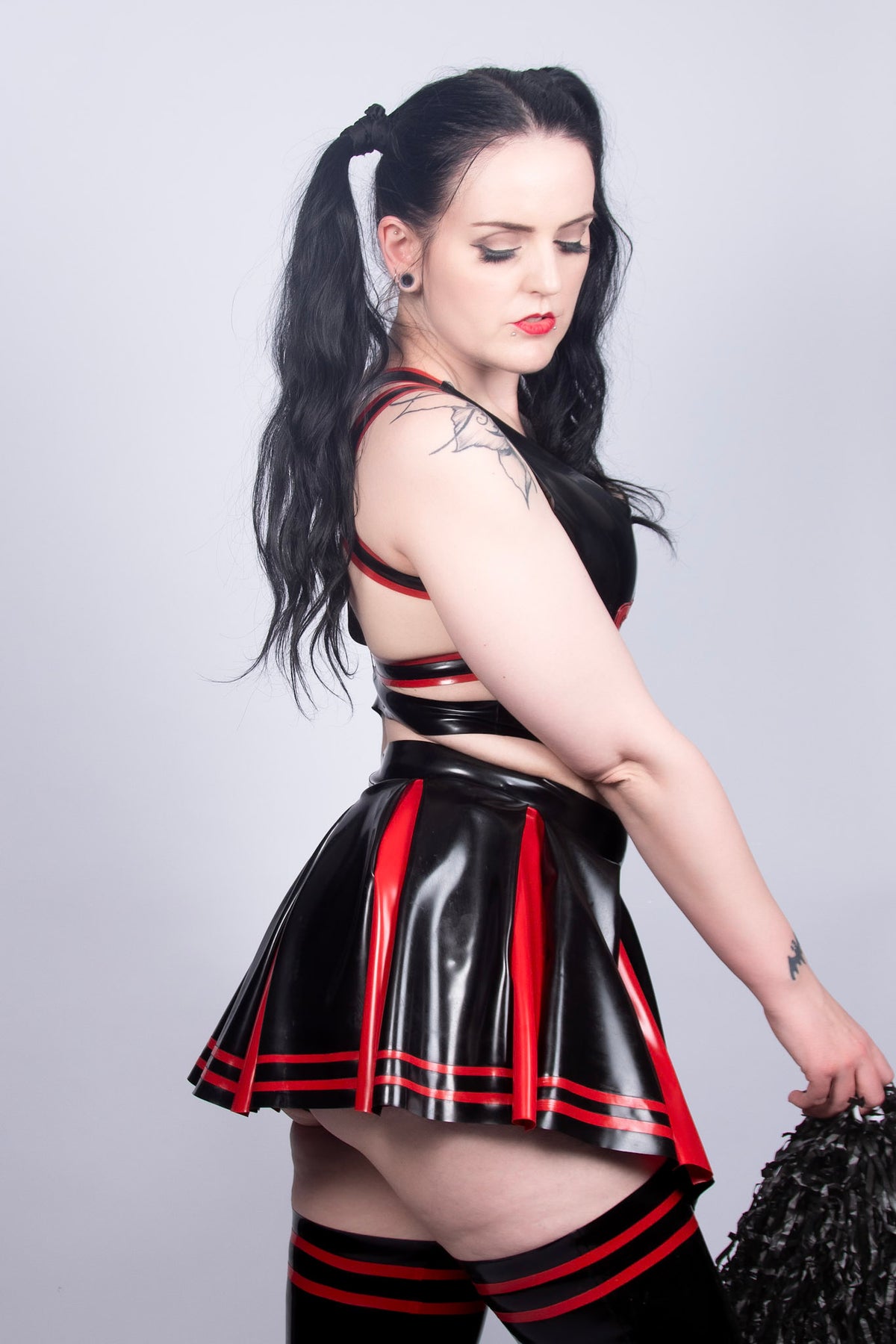Cheerleader style latex Skirt