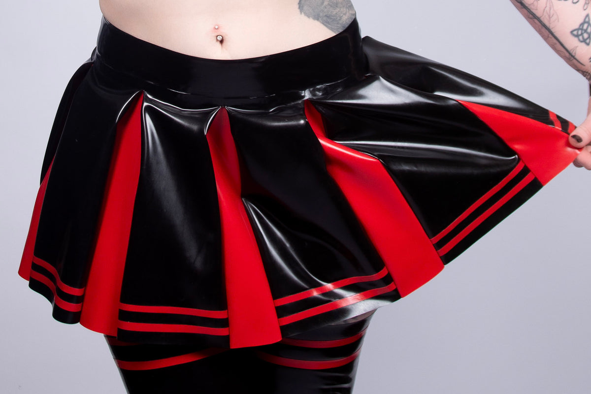Cheerleader style latex Skirt