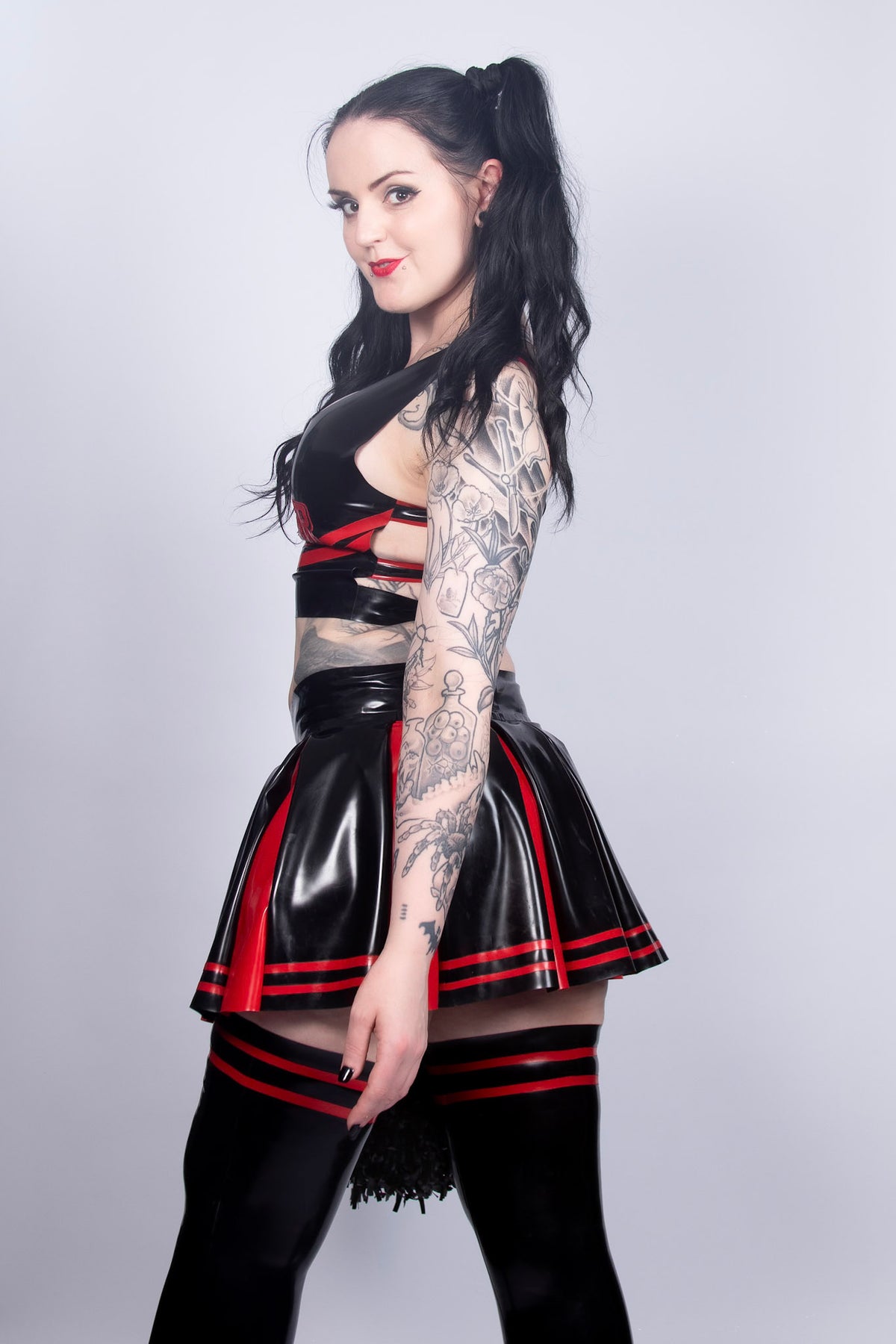 Cheerleader style latex Skirt