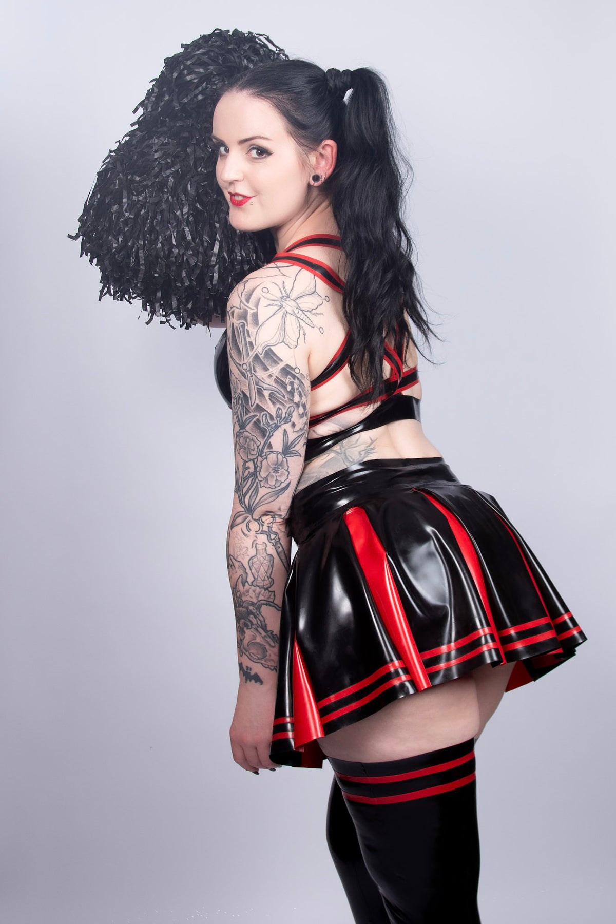 Cheerleader style latex Skirt