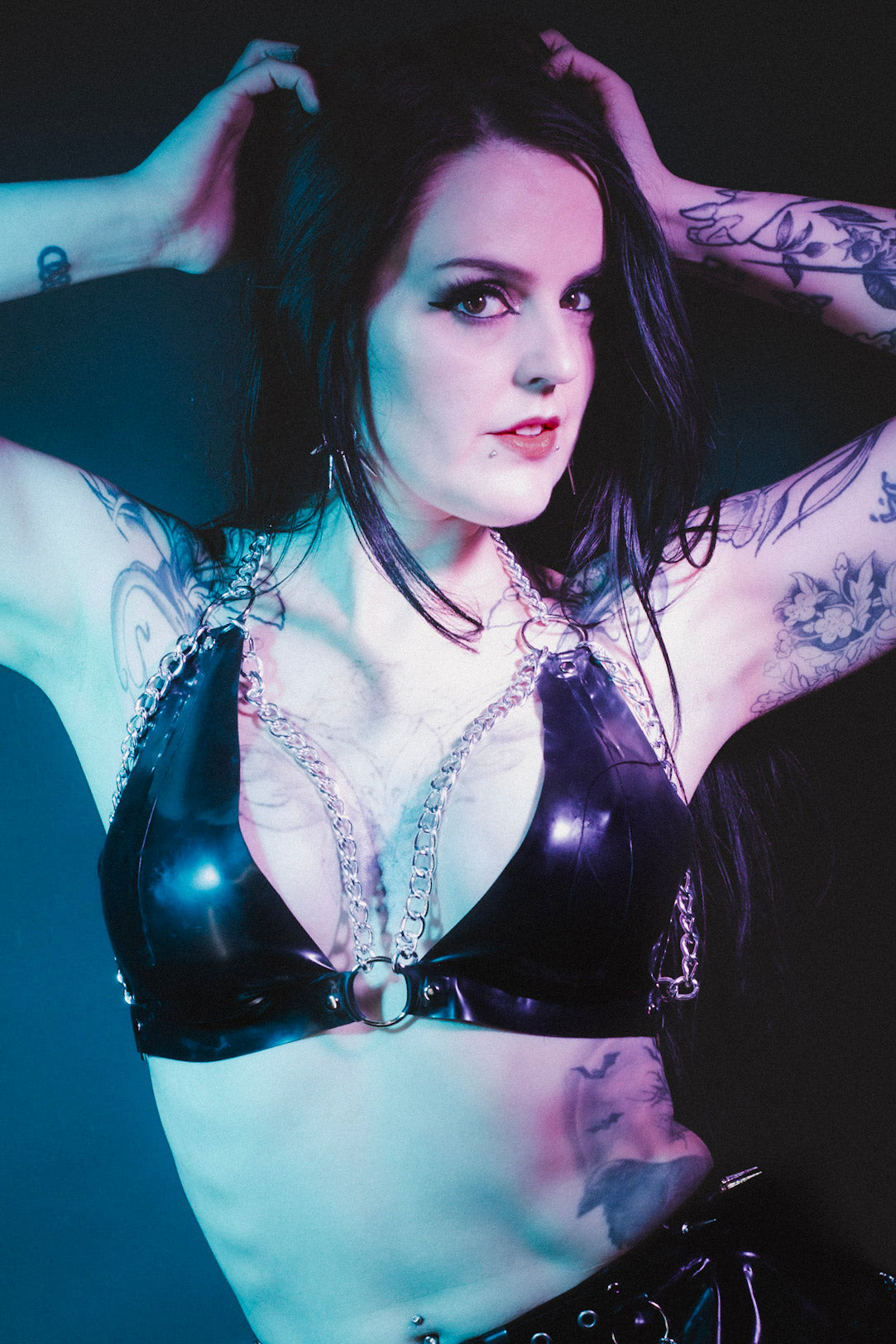 Latex and Chain Bikini-Style Bra