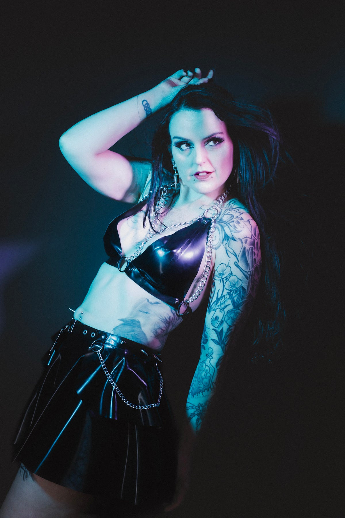 Latex and Chain Bikini-Style Bra