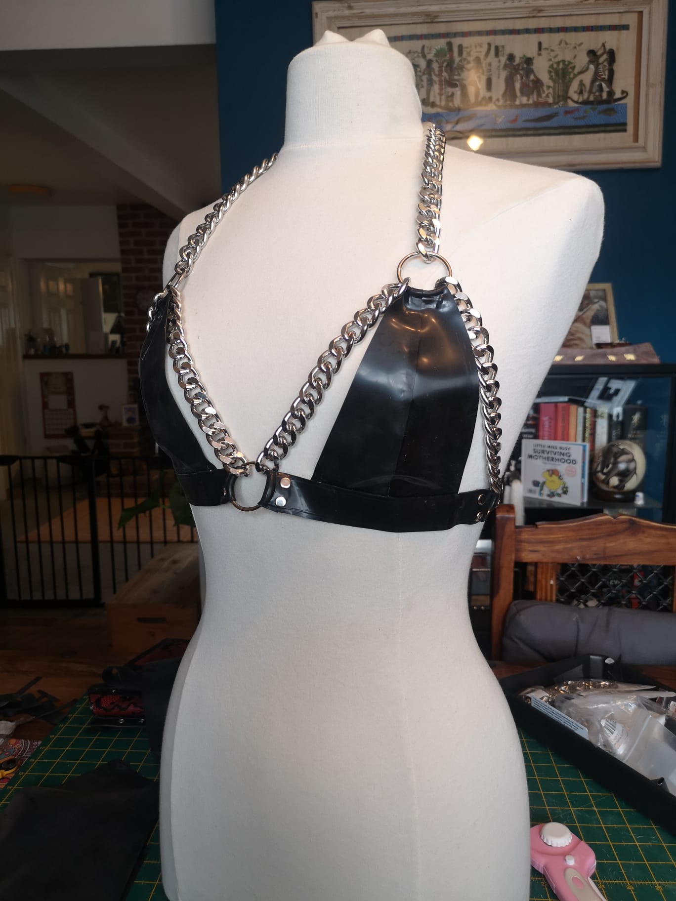 Latex and Chain Bikini-Style Bra