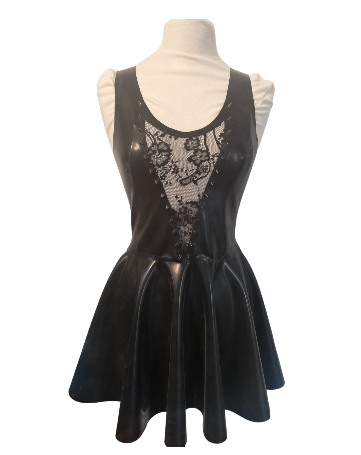 Lace Plunge Skater Dress