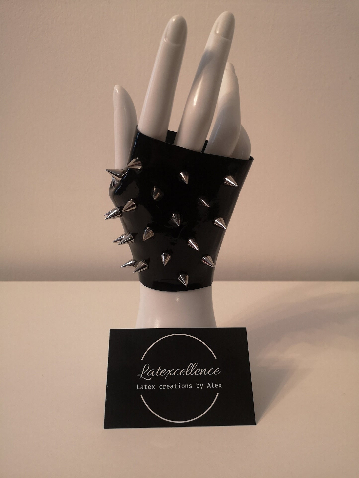 Black Spiked Latex Gloves