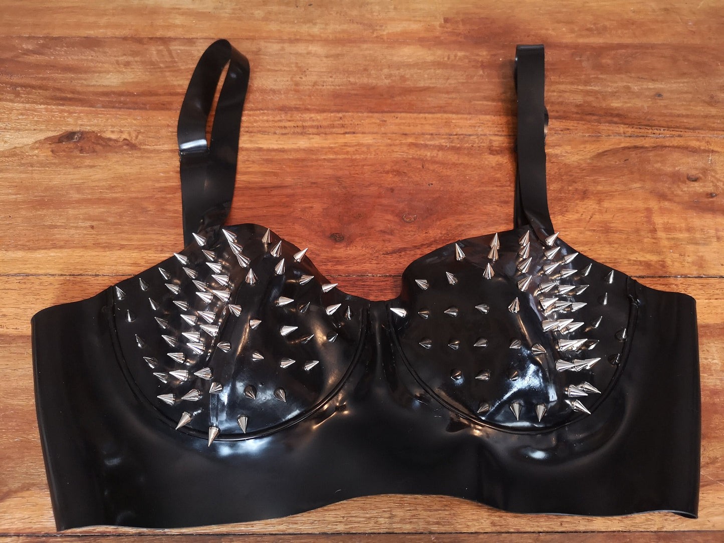 Latex Spiked Bra